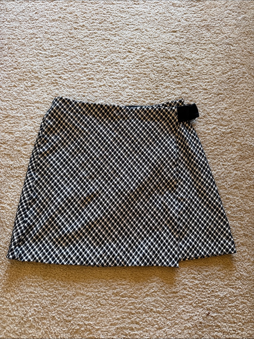 SPANX! Black & White Plaid Skirt with Side Tab and Shorts